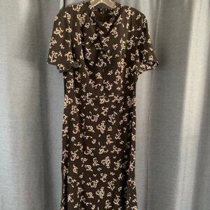 FRENCH CONNECTION Ansa Bruna Crepe Twist Neck Dress in Utility Blue Multi